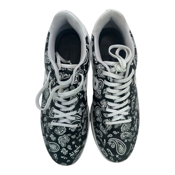 John Geiger GF-01 Lows Black and White Paisley Sneakers Size 13 - Picture 5 of 9